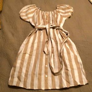 💯% Off Shoulder Linen Dress